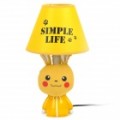 AC 220V alimentado Pikachu estilo E14 conector lâmpada Base Desk Lamp - amarelo