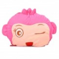 Bonito estilo Cartoon dobrar cobertor travesseiro almofada para carro / casa - CiCi Monkey Doll (rosa)