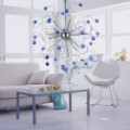 Interior elegante lustre cristal azul (110-120V)