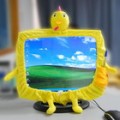 Galinha de tecido amarelo ovo decorativas para o Monitor do computador (Esticável)