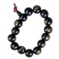 Royal árvore madeira Buda Bracelet Gift preto