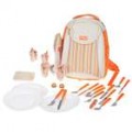 Sacos de piquenique profissional com ferramentas definido para 4 pessoas (faixa laranja)