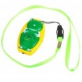 Sapo em forma Ultrasonic Mosquito Repeller com pescoço Loop & Hand Strap - amarelo + verde (1 * CR2032)