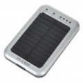 Solar Powered Rechargeable 2600mAh Portable Power Pack com carregamento adaptador & lanterna - prata