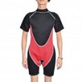 Mangas curtas de moda surf Suit - preto + vermelho + cinza (tamanho M)