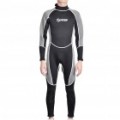 Mangas compridas de moda surf Suit - preto + cinza (tamanho M)