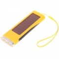 800MAh psto solar portátil Power Pack c / 3-LED brancos luz & tarifação adaptadores - amarelo