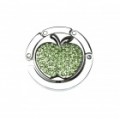 Lindo verde Apple austríaco Crystal Handbag bolsa gancho cabide