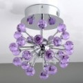 Purple Crystal 6-luz lustre em forma de globo