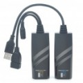 RJ45 Cabo de rede Cat 5/5E/6 USB 2.0 adaptador de extensão definido com adaptador de energia (UE Plug)