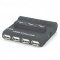 Z-TEK USB/AC Powered USB 2.0 Hub de 7 portas - preto