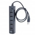 7-Port USB 2.0 Hub com fonte de alimentação - preto