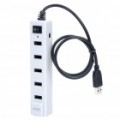 7-Port USB 2.0 Hub com adaptador de energia - branco