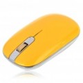 2402-2480MHz Wireless Air Mouse com receptor USB Nano - branco + amarelo (2 pilhas AAA)