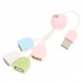 Bonito USB 2.0 4-Port HUB - rosa + branco