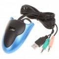 HUB de 3 portas USB 2.0 c / alto-falante/microfone Valetes - azul