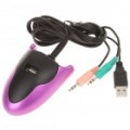 HUB de 3 portas USB 2.0 c / alto-falante/microfone Valetes - roxo