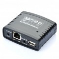 USB 2.0 para placa de servidor de rede Ethernet com HUB de 4 portas / porta RJ45 - preto