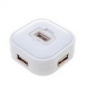 HUB USB 2.0 4-Portas com tampa de cristal (branco)