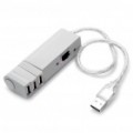 Cabo de adaptador LAN Ethernet USB 2.0 com 3 portas USB HUB (cinza)