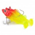 Realistas peixes estilo Soft PVC pesca isca com ganchos - vermelho + amarelo (Pack de 2 peças)