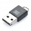 Mini USB 2.0 Micro SD / TF Leitor de Carto - preto (máx. 32 GB)