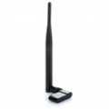 Adaptador de rede Wireless Mini USB 2.0 2,4 GHz IEEE 802.11 b/g 150Mbps Wi-Fi com antena - preto