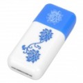 Pisen High Speed USB 2.0 TF leitor de cartão - azul + branco