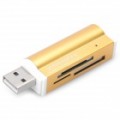 USB 2.0 SD / MS / TF / M2 Leitor de Carto - dourada