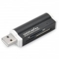 USB 2.0 SD / MS / TF / M2 Leitor de Carto - Black