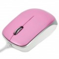 Mini USB 1000DPI Optical Mouse para PC / Laptop - rosa profundo + branco