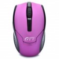 Elegante 2,4 GHz 1000CPI Wireless Optical Mouse - roxo + preto (2 x AAA)