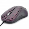 Moda USB 2.0 1200DPI óptica com fio Mouse música alto-falantes - roxo vermelho (comprimento de 140 CM-cabo / 3.5 mm)