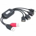 HUB USB 2.0 4-Portas com cabo Splitter - Black (18 cm)