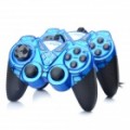 Dual Shock USB 2.0 com fio GamePad para jogos de PC Controlador - azul (par)