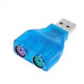 Slim USB 2.0 para PS/2 adaptador Dongle