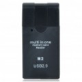 USB 2.0 SDHC SD/MMC/RM MMC/TF/MS/Micro MS(M2) Leitor de Carto (cor aleatória)