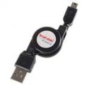 Retrátil USB para Mini USB Data Cable (74 cm comprimento)