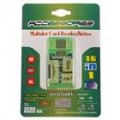 Mini USB 2.0 leitor de cartão SD/Mini SD/TF/MMC/RS-MMC/M2 Multi-slot (verde)