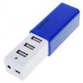 Mini batom em forma retrátil 4-Port USB 2.0 Hub (azul)