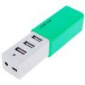 Mini batom em forma retrátil 4-Port USB 2.0 Hub (verde)