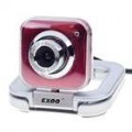 Compact 1.3MP PC USB 2.0 Webcam com microfone integrado (prata + vermelho)