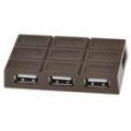 Alta velocidade estilo Chocolate HUB USB 2.0 4-Portas (preto)