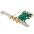 Mini PCI-Express para PCI-Express placa de adaptador com 3 * antenas de 2dBi