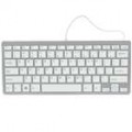 79-Chave compacto Slim USB Teclado - branco + prata (120 CM-cabo)