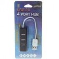 Mini Retangular forma alta velocidade 2.0 4-Port Hub USB (Black + White)