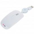 MCSaite USB mouse óptico com cabo retrátil - branco (70 CM-cabo)