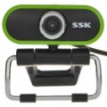 SSK Driver-livre 1.3 Mega Pixel USB Webcam com Clip - preto + verde