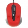 Mouse óptico USB MCSaite 2.0 800 DPI - preto + vermelho (120 CM-cabo)