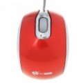 MCSaite USB 2.0 800 DPI mouse óptico com cabo retrátil - vermelho (70 CM-cabo)